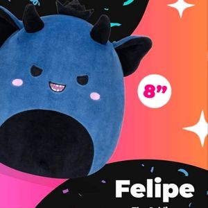 Squishmallows Felipe The Goblin RARE Select Series 8 Inch With RARE Trading Card